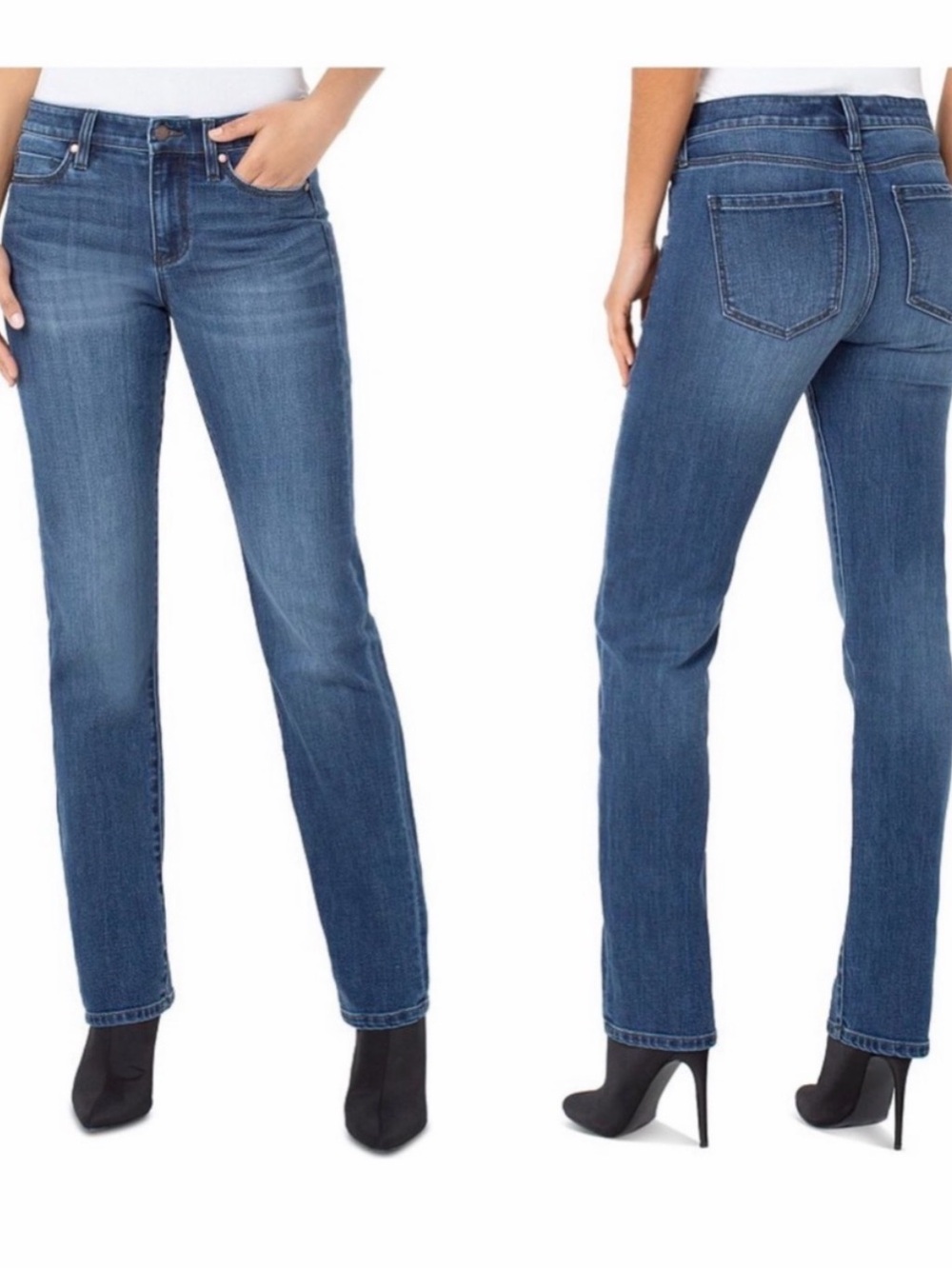LIVERPOOL Sadie Straight Leg High Waist In Whitney Blue Wash Denim Jeans Sz 18W